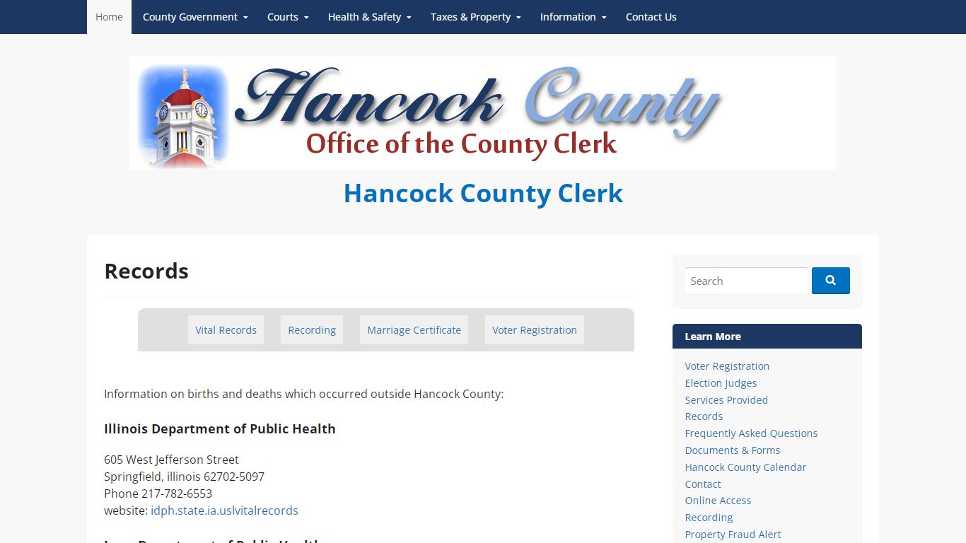 Records – Hancock County Clerk